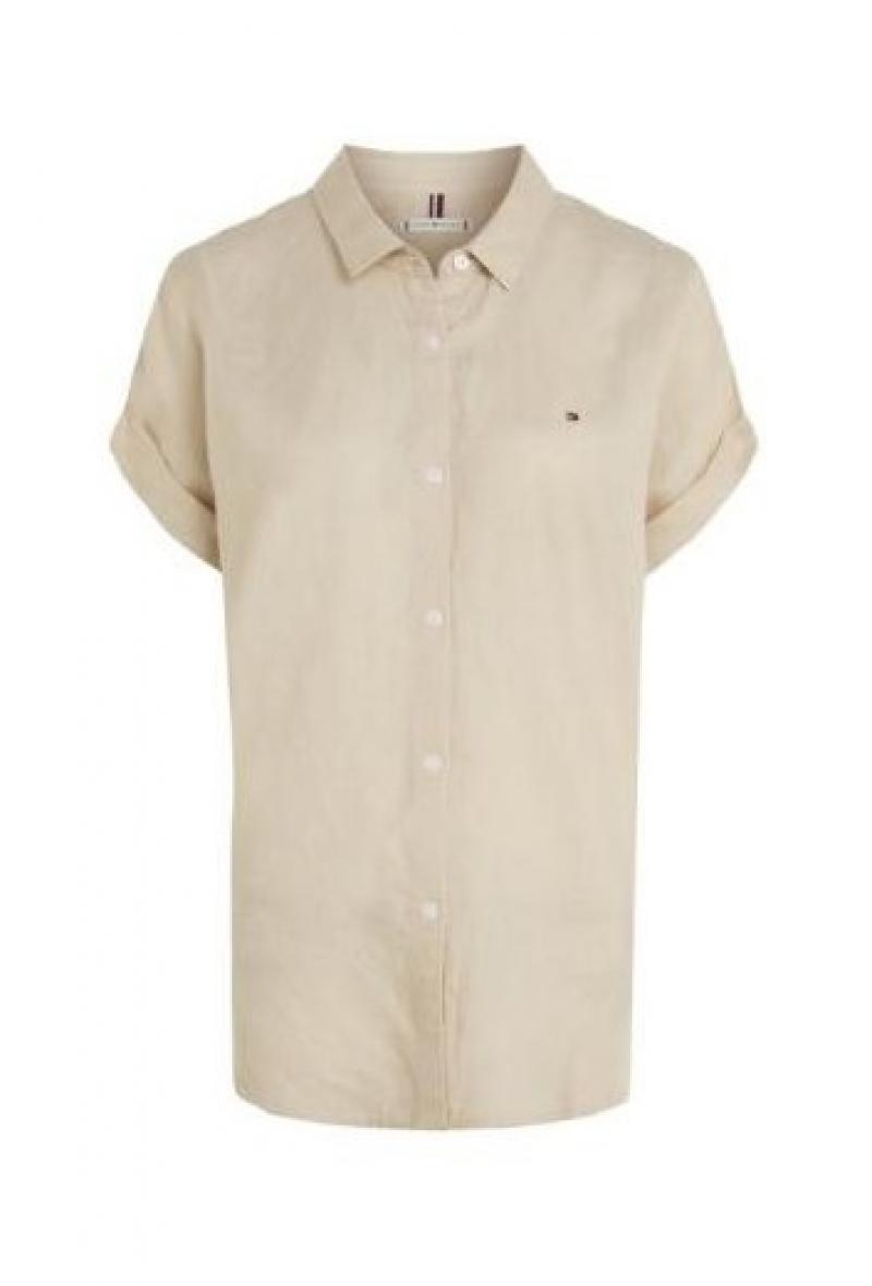 Camicia in lino a maniche corte Beige<br />(<strong>Tommy hilfiger</strong>)